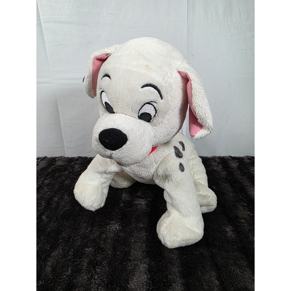 Disney Store 101 Dalmatians Plush Puppy Spotted Dog Red Collar Authentic 10 Inch